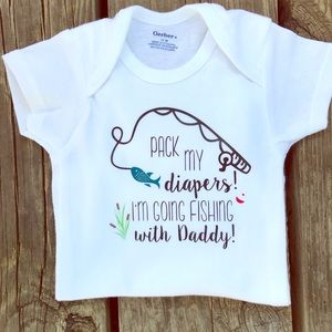 Going fishing with Daddy onesie size 12M NWOT!